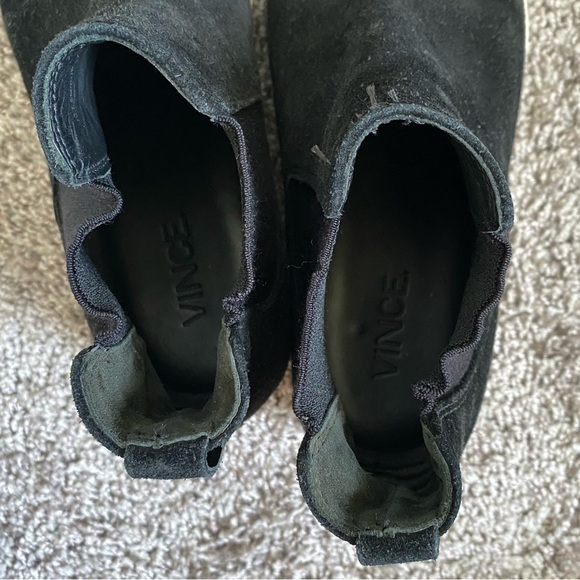 Vince Newlyn Slip On Suede Sneaker Chelsea boots Size 7.5 Black - Picture 5 of 10